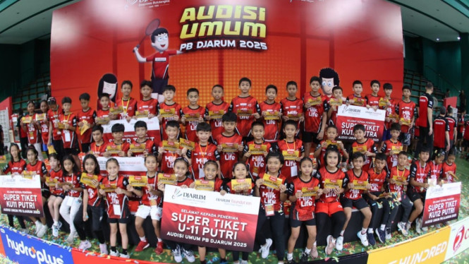 50 pebulutangkis muda meraih Super Tiket Audisi Umum. (PB Djarum)