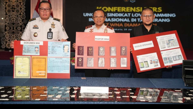 Pers rilis sindikat love scamming Tangerang