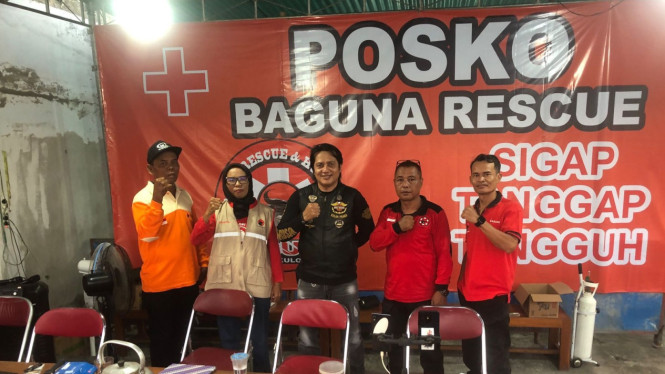 Personil BAGUNA PDI-P Kulonprogo siaga di Posko Mudik