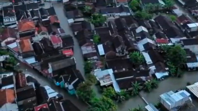 Banjir Solo Dilihat daei Udara