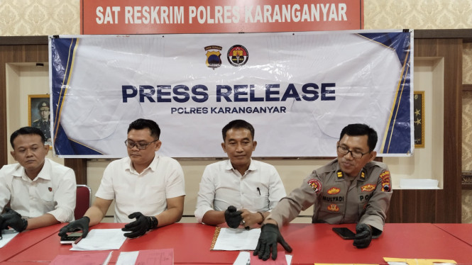 Kasatreskrim Polres Karanganyar AKP Wikan Sri Kadiyono memberikan keterangan terkait kasus dugaan penipuan bermodus janji pekerjaan di BKD Karanganyar
