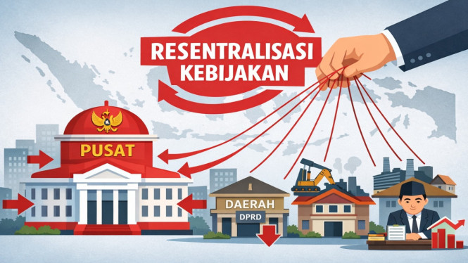 Dominasi pemerintah pusat semakin terlihat terutama dalam sektor perizinan investasi
