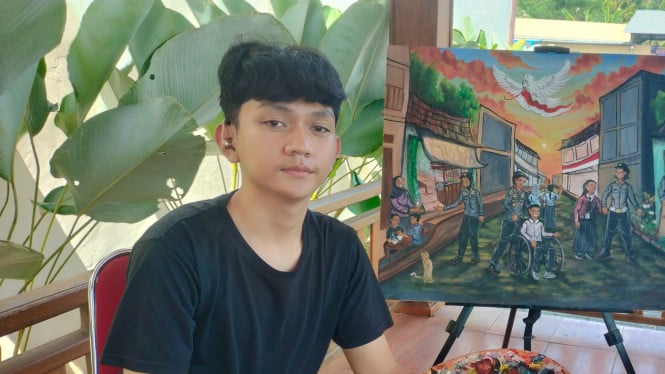 Daffa Pramudya Perkasa Pelukis Difabel yang Berprestasi