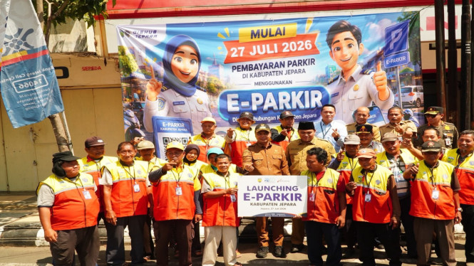 Peluncuran e-parking perdana di Jepara (foto: istimewa Diskominfo Jepara)