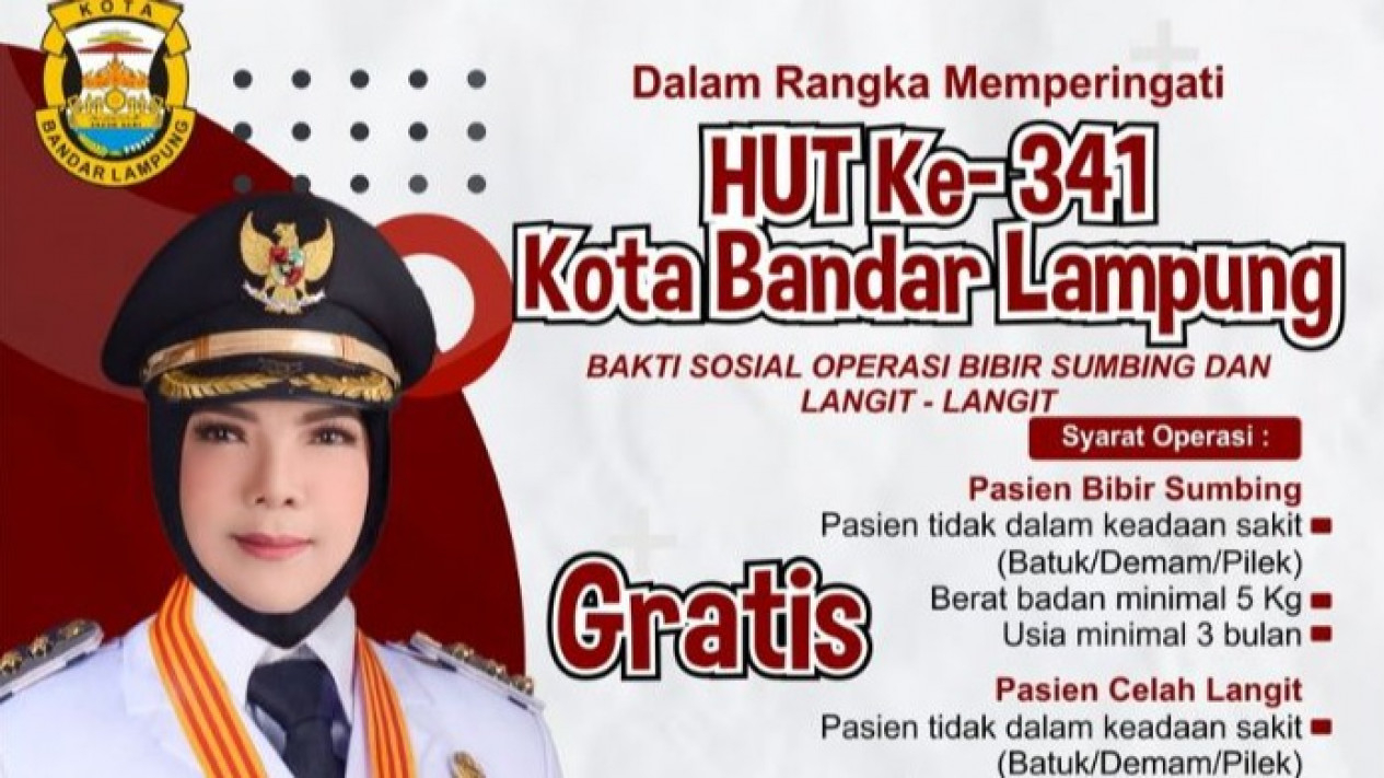 Pemkot Bandarlampung Gelar Baksos Operasi Bibir Sumbing Gratis