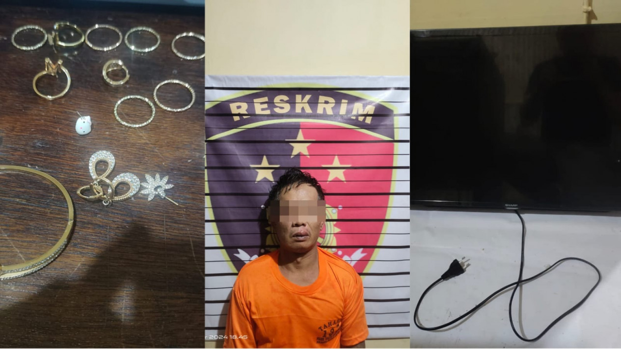 Kolase pelaku AM dan barang bukti
