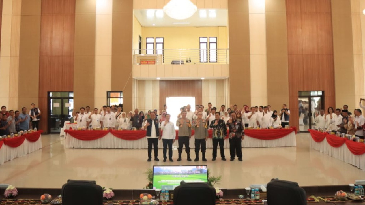 Polda Lampung gelar rakor percepatan penyerapan gabah dan beras.