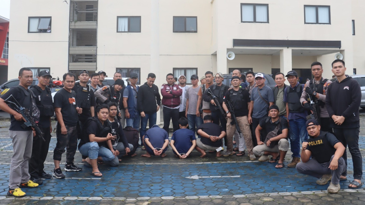 Polres Lampung Selatan tangkap 4 komplotan begal.