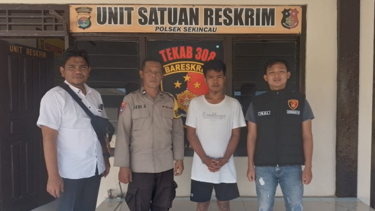 Polsek Sekincau menangkap pelaku pencurian lada.