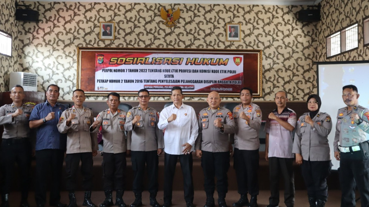 Sosialisasi hukum di Polres Lampung Selatan.