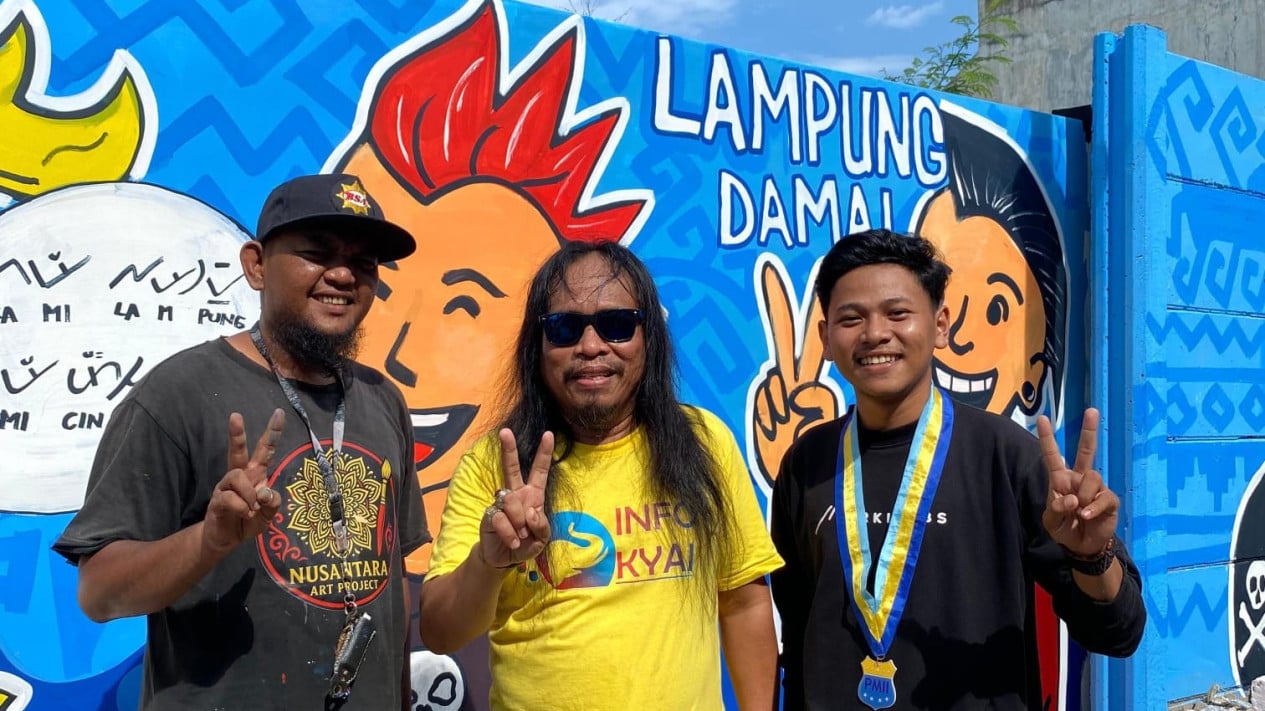 Mural "Lampung Damai" Hiasi Kota Bandar Lampung.