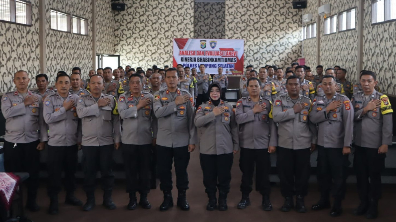 Polres Lampung Selatan gelar Anev kinerja Bhabinkamtibmas.