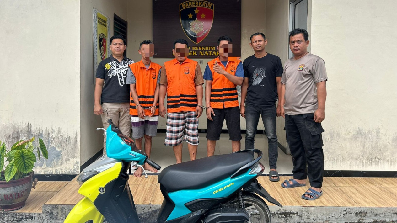 Polsek Natar tangkap 3 pencuri motor.