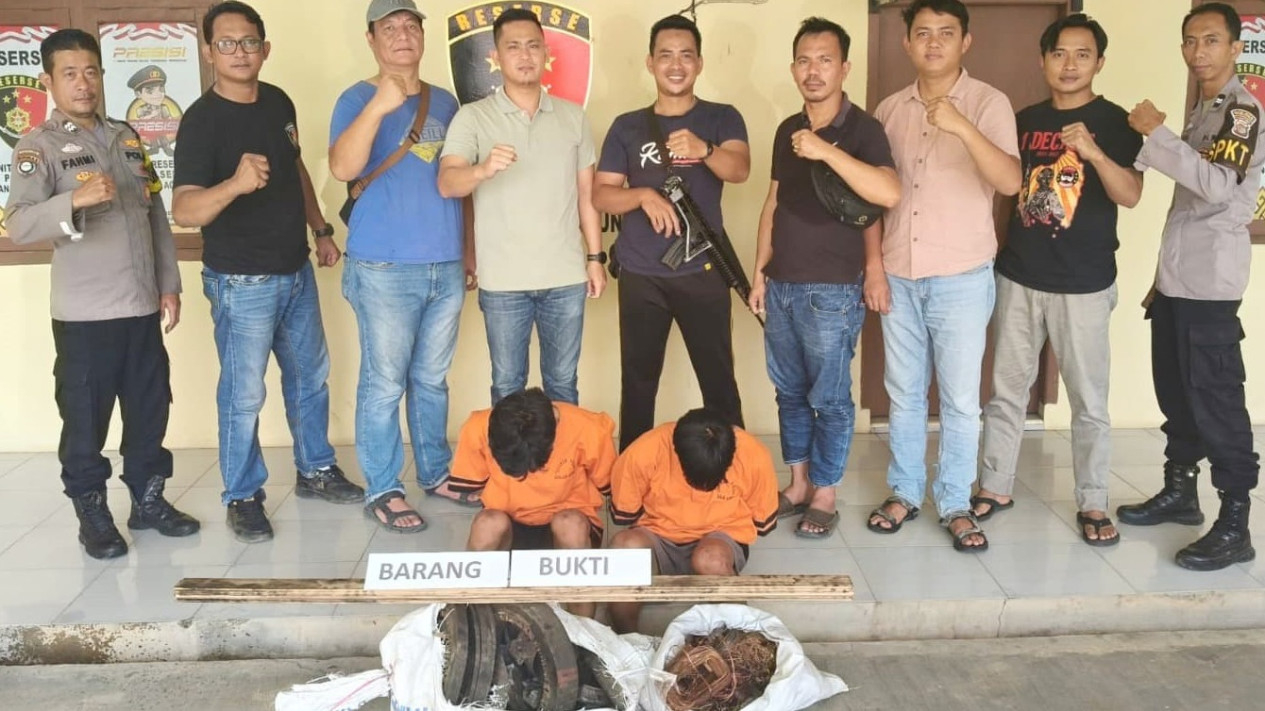 Polisi tangkap dua pencuri dinamo listrik.