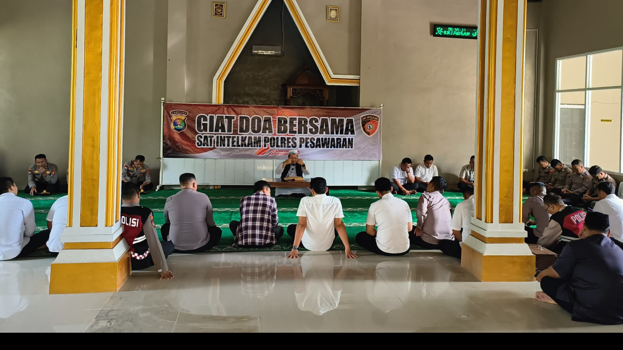 Polres Pesawaran Gelar Doa Bersama Sambut Hari Bhayangkara ke-79
