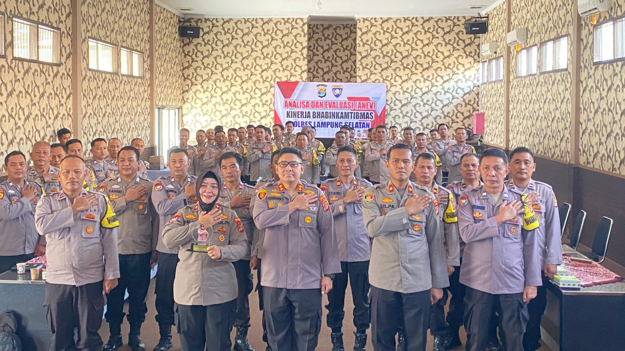 Kapolres Lampung Selatan, pimpin anev kinerja Bhabinkamtibmas.