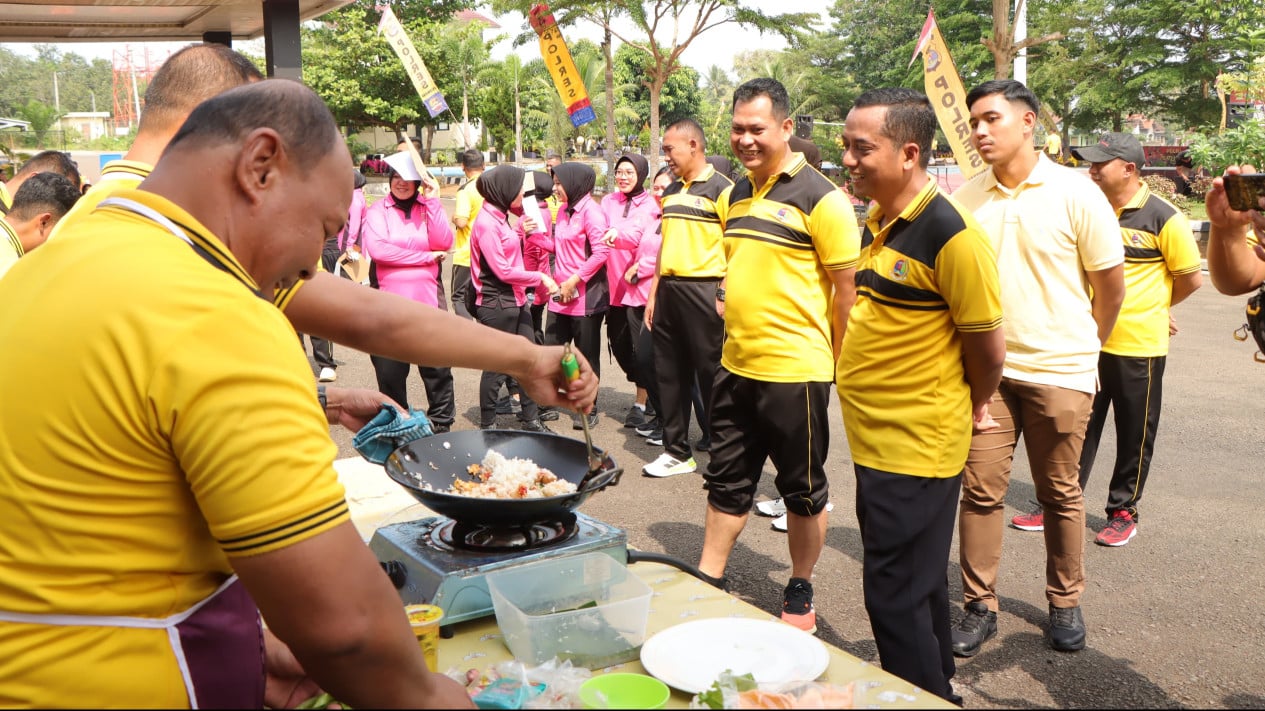 Polres Pesawaran gelar lomba dalam rangka HUT Bhayangkara.