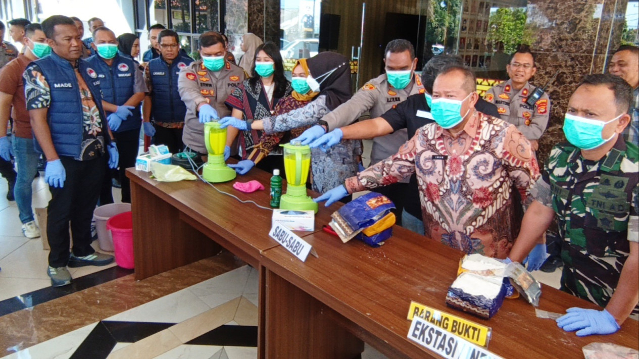 Pemusnahan narkotika di Mapolresta Bandar Lampung