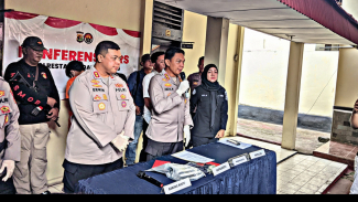 Kapolresta Bandar Lampung saat konferensi pers Kapolresta Bandar Lampung saat konferensi pers