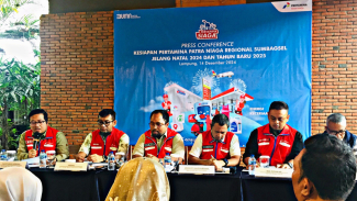 Konferensi pers di Bandar Lampung Konferensi pers di Bandar Lampung