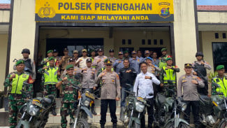 TNI-Polri dan Forkopimcam Penengahan Gelar Patroli Gabungan Jaga Kamtibmas