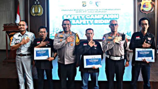Polisi di Bandar Lampung Gandeng Ojek Online, Tenaga Medis dan Jasa Raharja Bareng Belajar Safety Riding