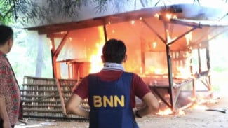 Ratusan Petugas Gabungan 'Gempur' Dua Desa di Tegineneng, 4 Pelaku Narkotika Diamankan