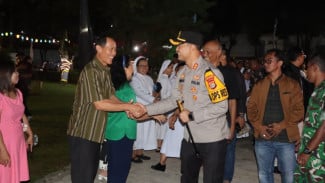 Patroli Gabungan Nataru, Kapolres Bersama Forkopimda Cek Misa Natal di Gereja Santo Yusup Pringsewu