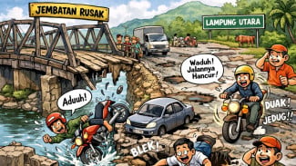 Jembatan Ambrol dan 24 Proyek Gagal: Manajemen Infrastruktur Lampung Utara Dinilai Bobrok, Kinerja SDABMBK Disorot