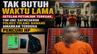 Curi HP di Teras Rumah Warga, Pria Berinisial S Ditangkap Tim URC Polres Tulang Bawang