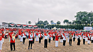 43.818 Anak PAUD-TK di Lampung Senam Serentak, dari Cinta Tanah Air hingga Kampanye Makan Tanpa Drama