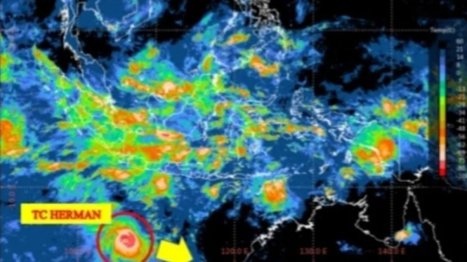 BMKG: Siklon Tropis Herman Bergerak  Menjauhi Indonesia
