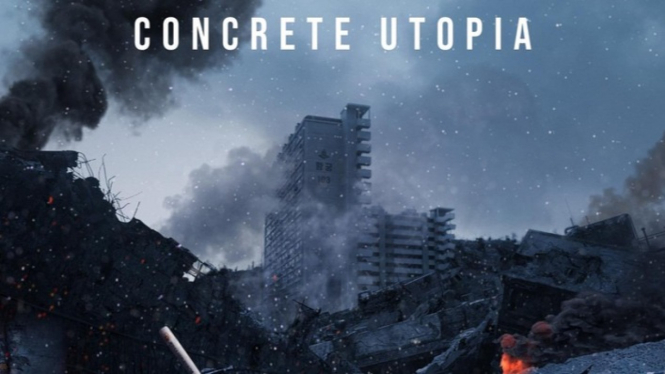 Poster film thriller bencana Korea Selatan berjudul Concrete Utopia