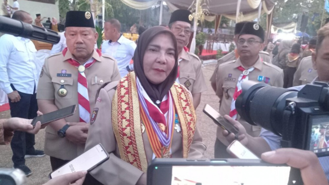 Wali Kota Bandar Lampung, Eva Dwiana Buka Gebyar Perkemahan Pramuka