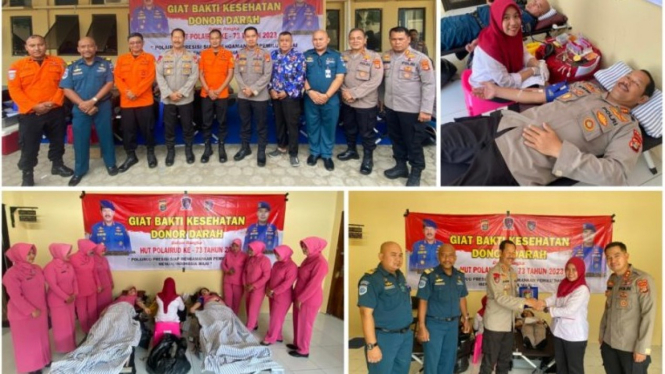 Meriahkan HUT ke-73, Polairud Polda Lampung Gelar Donor Darah