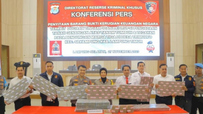 Polda Lampung Amankan Rp9,3 M dari Proyek Bendungan Margatiga