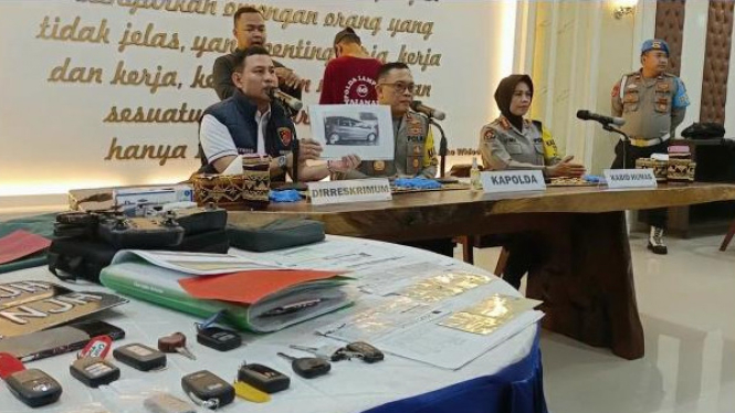 Kapolda Lampung saat melakukan konferensi pers terkait penembakan