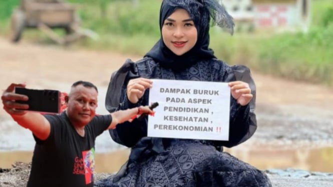 Kolase foto Bupati Nanang dan Selebgram Ummu Hani.