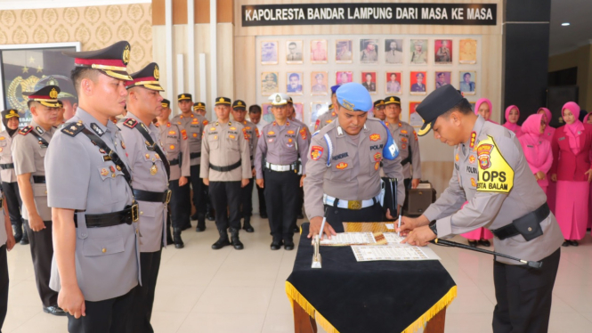 Prosesi Sertijab di Polresta Bandar Lampung