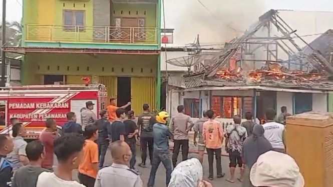 Kebakaran rumah warga di Gedongtataan, Kabupaten Pesawaran.