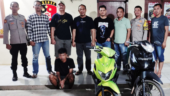 Polsek Banjar Agung tangkap pemuda pencuri motor.