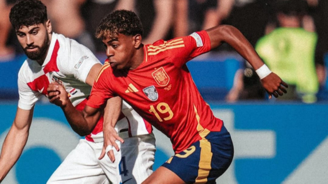 Lamine Yamal, pemain timnas Spanyol pecahkan rekor Euro 2024.