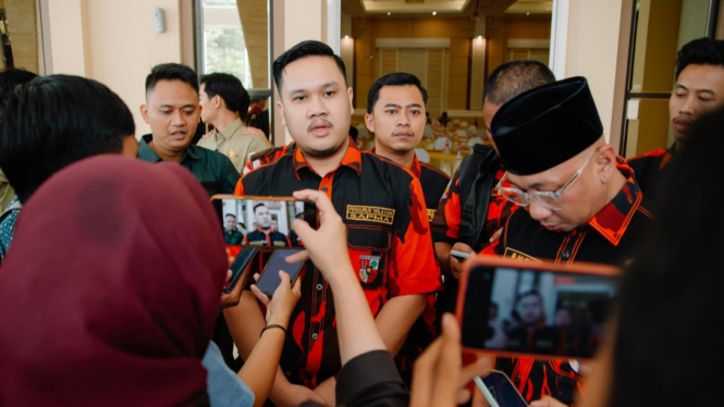 Ketua Sapma PP Lampung, Lazuardi Geovani saat diwawancarai.