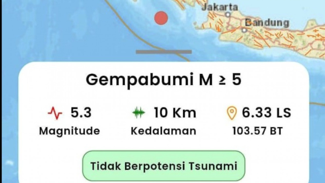 Gempa bumi terjadi di Lampung.