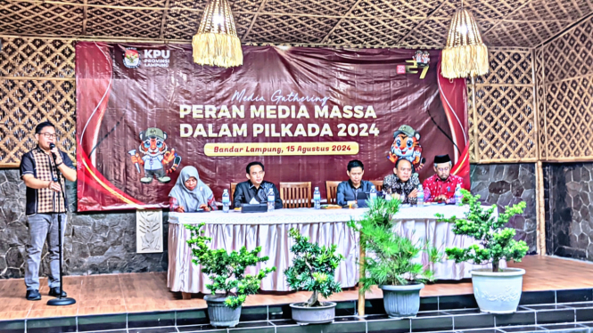 KPU Lampung saat bincang bersama media