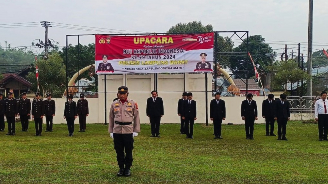 Polres Lampung Barat gelar upacara peringatan HUT RI ke-79.