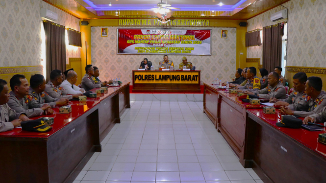 Polres Lampung Barat menggelar rapat lintas sektoral.