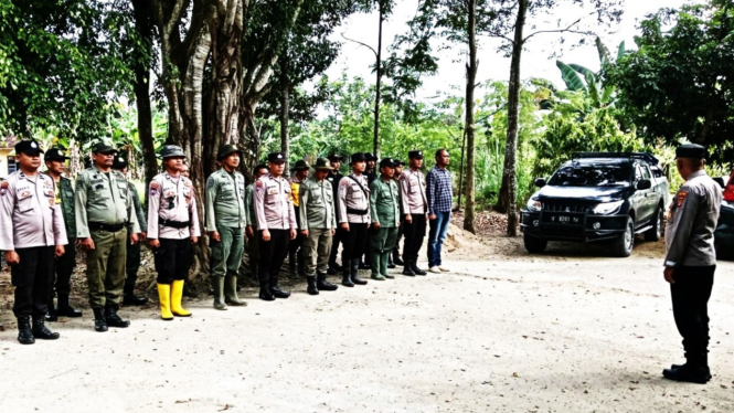 Satgas gabungan menggelar pengamanan karhutla di Way Kambas.