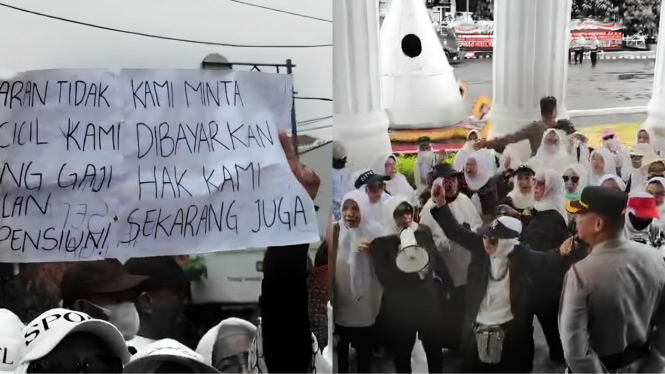 Aksi massa pensiunan guru
