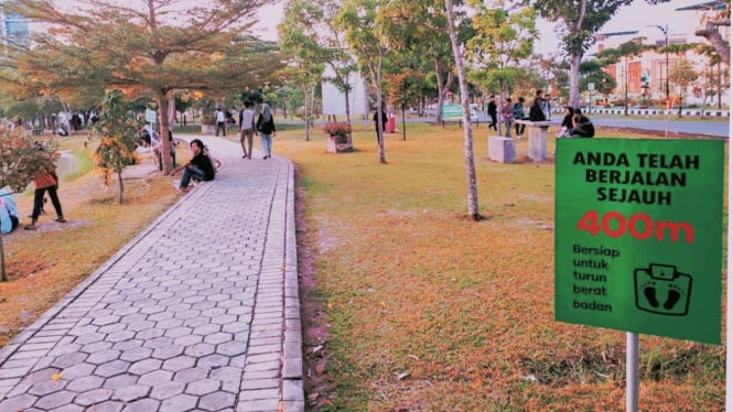 Salah satu spot joging di Bandar Lampung